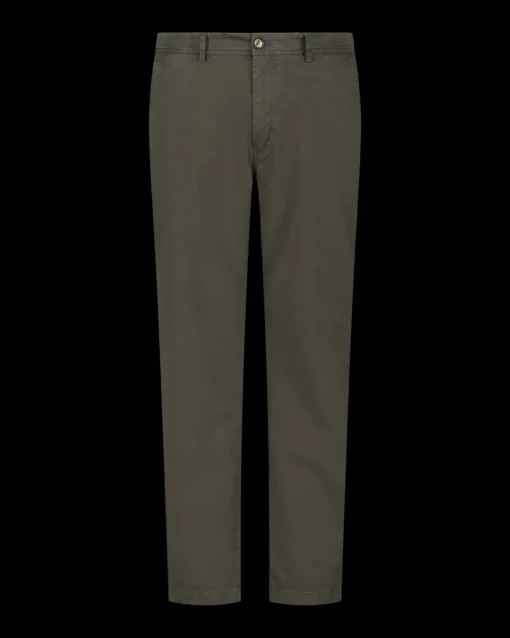 Baumwoll dunkelgrüne Chino - Gravel Green