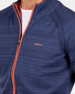 Baumwoll-Cardigan mit Reißverschluss - Dusk Navy