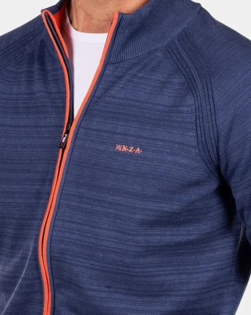 Baumwoll-Cardigan mit Reißverschluss - Dusk Navy