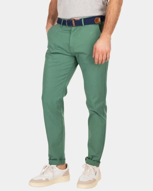 Baumwoll-Chino mit Stretch - aMazoN greeN