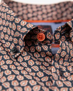 Baumwoll-Elasthan-Shirt mit langen Ärmeln - Trent Petrol