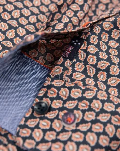 Baumwoll-Elasthan-Shirt mit langen Ärmeln - Trent Petrol