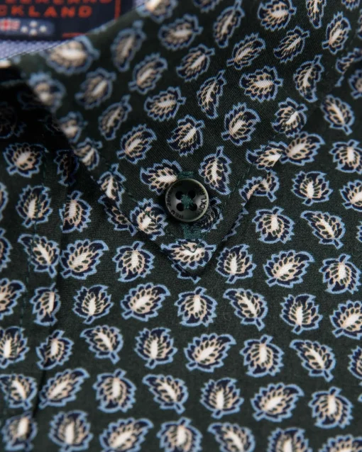 Baumwoll-Elasthan-Shirt mit langen Ärmeln - Crushing Green