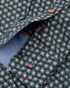 Baumwoll-Elasthan-Shirt mit langen Ärmeln - Crushing Green