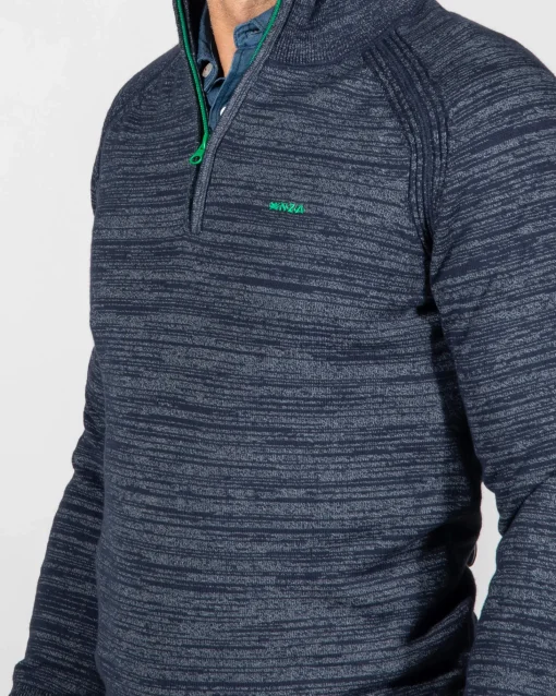 Baumwollpullover mit Reißverschluss Grey - Reef Navy