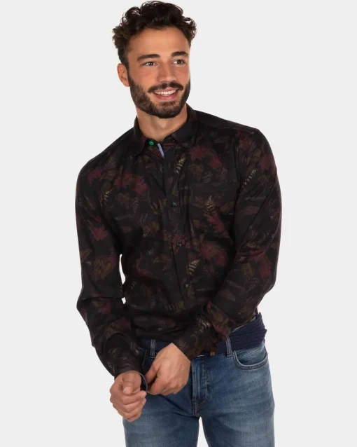Bedrucktes Stretch-Shirt Opua - Steady Navy
