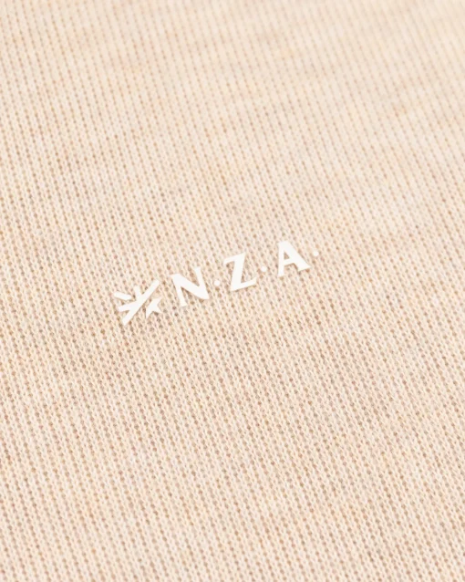 Beigefarbener Sweatshirt mit halbem Reißverschluss - Oat Sand