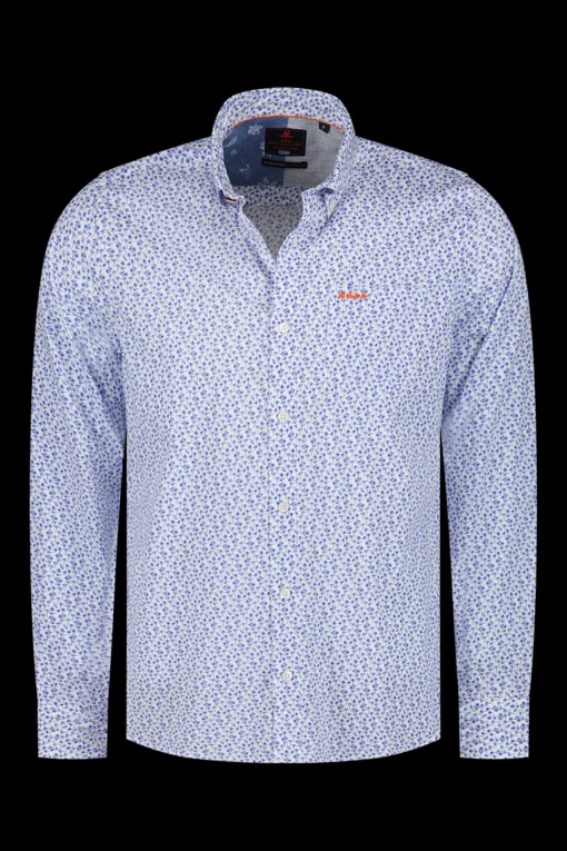 Blau bedrucktes Baumwollhemd - Rhythm Blue