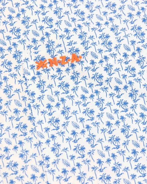 Blau bedrucktes Baumwollhemd - Rhythm Blue