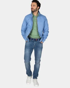 Blaue Baumwoll-Bomber