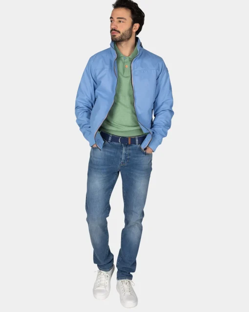 Blaue Baumwoll-Bomber