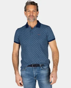 Blaue Polo mit Aufdruck