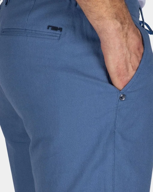 Blaue Stretch Chino-Shorts