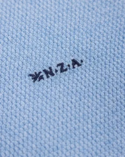 Blauer einfarbiger Pullover mit Rundhalsausschnitt