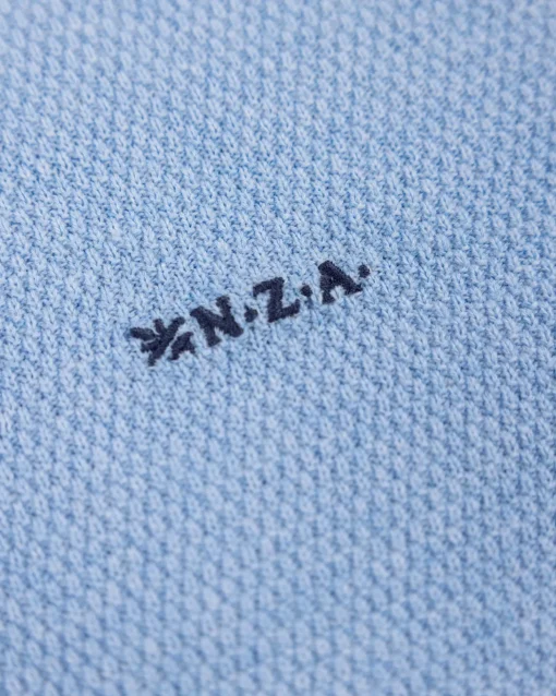Blauer einfarbiger Pullover mit Rundhalsausschnitt