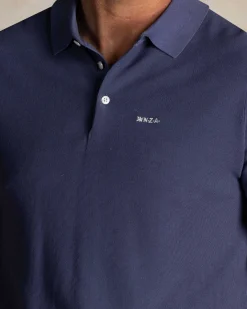 Blauw katoen polo