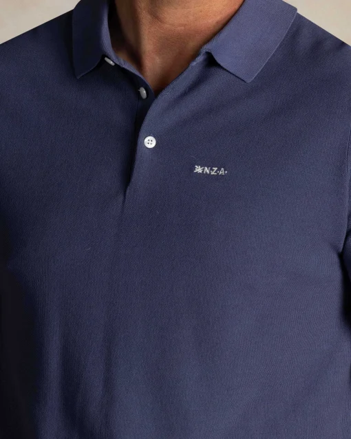 Blauw katoen polo