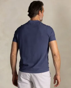 Blauw katoen polo