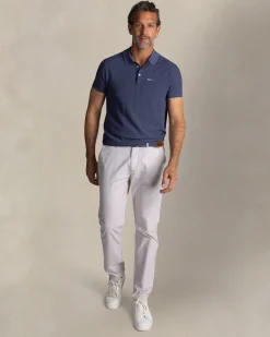 Blauw katoen polo