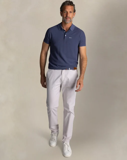 Blauw katoen polo