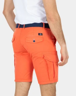 Cargoshorts aus Baumwollstretch - Burned Orange