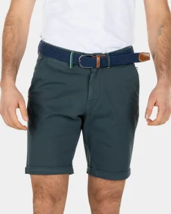 Chino-Shorts aus Baumwoll-Stretch - Green Grey