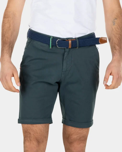 Chino-Shorts aus Baumwoll-Stretch - Green Grey