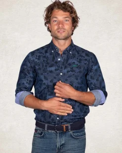Dunkelblaues Hemd mit Aufdruck - Pitch Navy