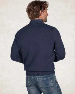 Einfacher Strickpullover mit Rundhalsausschnitt - Trent Petrol