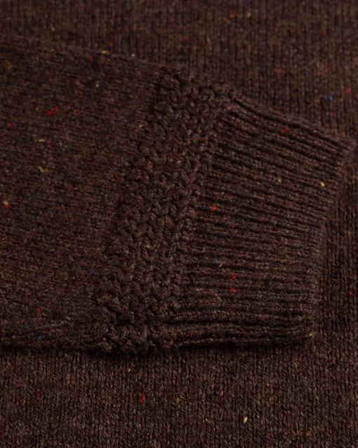 Einfarbiger Pullover mit Knöpfen Brownlee - Clay Brown