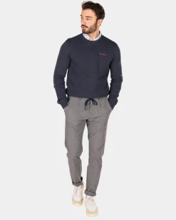 Einfarbiger Pullover mit Rundhalsausschnitt - Traditional Navy