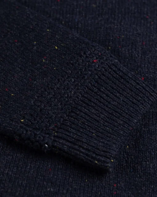 Einfarbiger Pullover mit Knöpfen Brownlee - Ink Navy