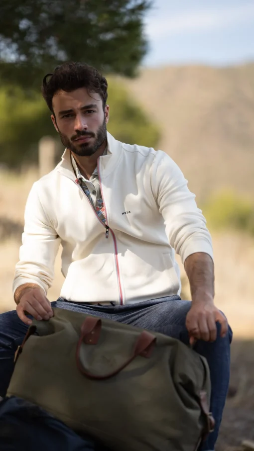 Einfarbiger Stretch-Cardigan - Cream