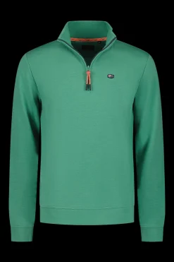 Fleecepullover mit Reißverschluss - Amazon Green