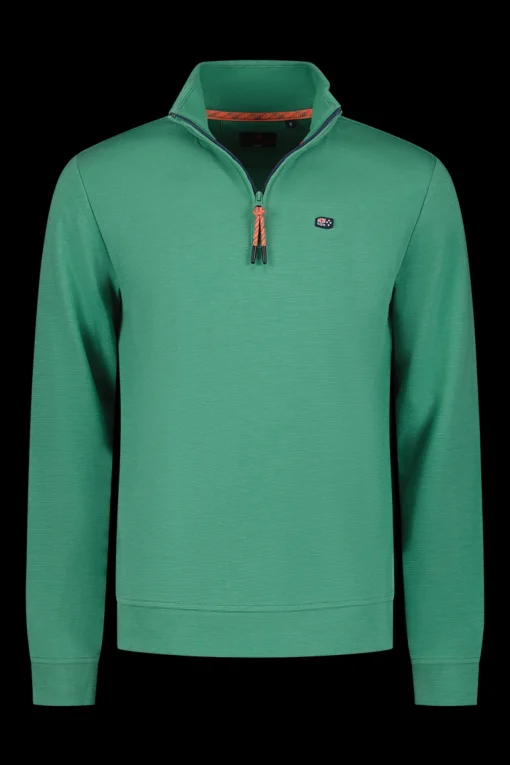 Fleecepullover mit Reißverschluss - Amazon Green