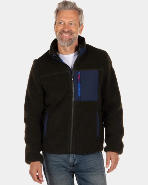 Frottee-Sweat-Cardigan Transit - Dark Army