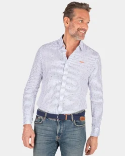 Gestreiftes Leinenhemd - White Multicolour