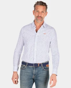 Gestreiftes Leinenhemd - White Multicolour