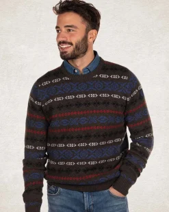 Gestrickter Pullover mit rundem Ausschnitt - Smoked Green