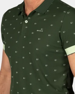 Grüne Polo mit kleinen Prints