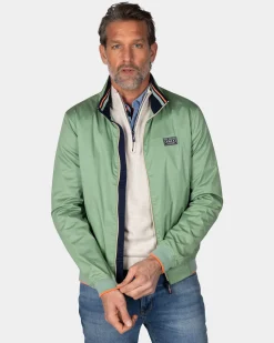 Grüne Twill-Bomberjacke