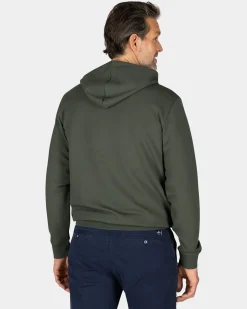 Grüner Cardigan mit Kapuze