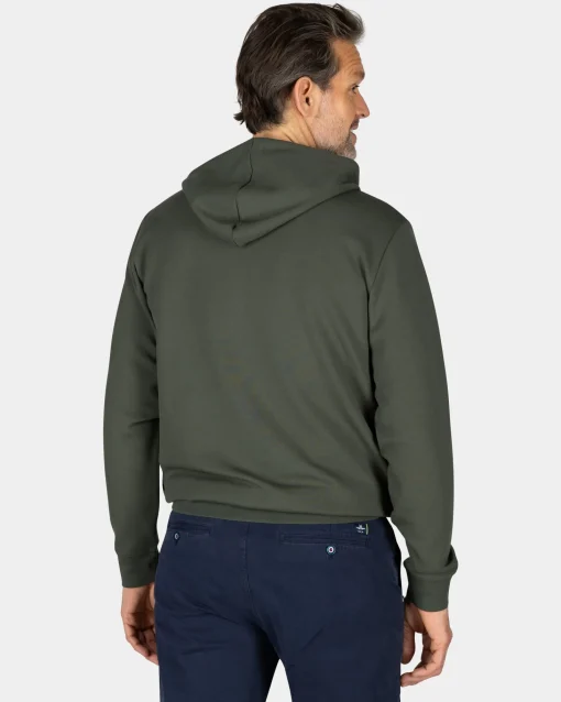 Grüner Cardigan mit Kapuze