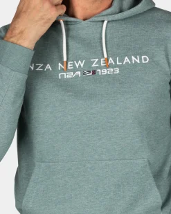 Grüner Hoodie mit Schriftzug auf der Brust - Pebble Green