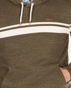 Grüner Kapuzenpullover mit weißem Streifen - Jacket Army