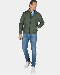 Grünes Nylon-Bomberjacke