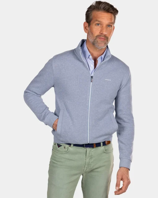 Hellblaue Strickjacke - Phantom Blue