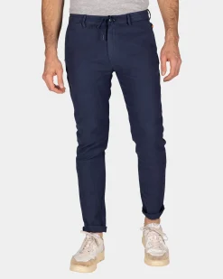 Hose aus Baumwolle und Leinen - Ocean Navy
