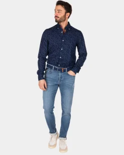 Indigofarbenes Jeanshemd - Indigo