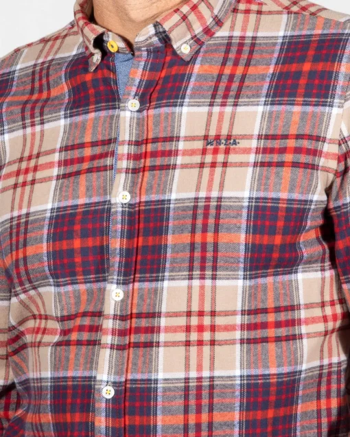 Kariertes Flanellhemd - Orange Multicolour